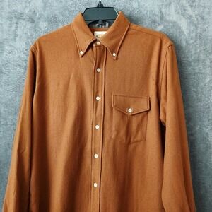 Vintage Mr Witt Shirt Men's Medium Wool Long Sleeve Brown Medium‎ Made USA